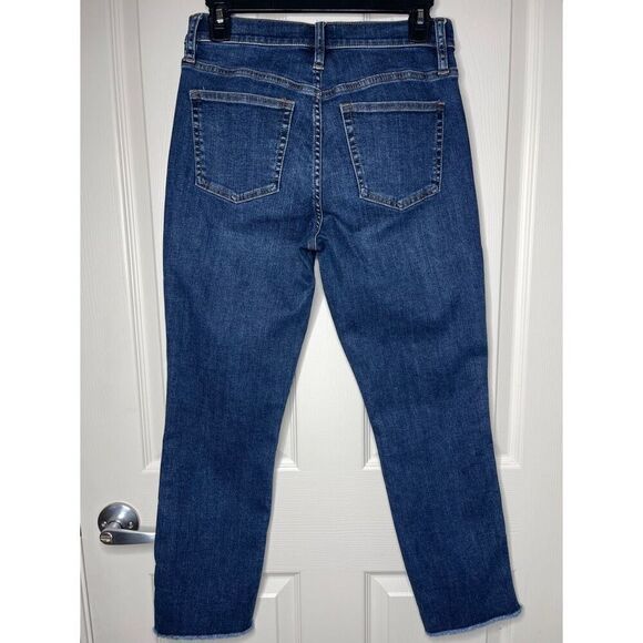 J. Crew High Rise Frayed Hem Vintage Straight Jeans (Mayville Wash) - 27 - Picture 3 of 9